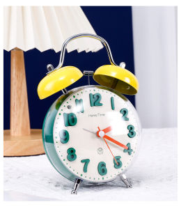 Đồng hồ báo thức Honey Time chuông đôi KIM MÀU Size Lớn đồng hồ để bàn trang trí