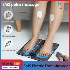 Hailicare เครื่องบำบัดเท้าไฟฟ้า EMS เครื่องนวดฝ่าเท้าแผ่นรองแผ่นนวดเท้าฝังเข็มอัจฉริยะ8โหมด19ระดับการกระตุ้นกล้ามเนื้อพร้อมรีโมทคอนโทรล