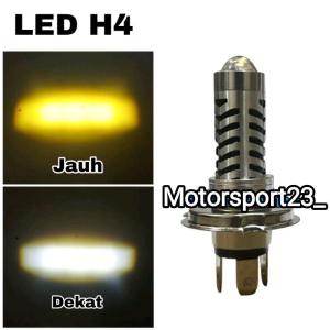 Lampu Utama kaki 3 H4 Lampu Depan Laser Senja Biru H4 Lampu H4 Laser Body Kecil Cocok untuk Motor Scoopy CBR Ninja Vixion Verza Old Byson KLX CRF MX-King Mobil Dll Soket H4