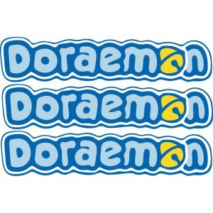 2pcs DORAEMON teks Logo Sticker DInding vinyl white waterproof