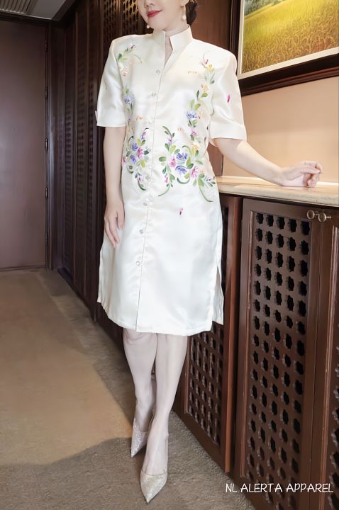 MODERN FILIPINIANA HANDPAINTED BARONG DRESS FOR WOMEN COCOON | Lazada PH