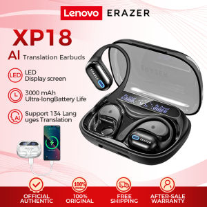 Lenovo ERAZER XP18 AI Translator Earbud Smart Real-Time Translation OWS Wireless Bluetooth Headphones With 3000MAH Power Bank Bluetooth 6.0 With LED Display HIFI Bass Built in Mic Noise Isolation Bluetooth Earbuds
