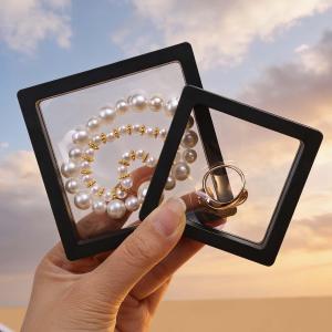10Pcs Reusable 3D Floating Jewelry Containers / Clear Storage Display Box / PE Dust Proof Waterproof Storage Box / Jewelry Showcase