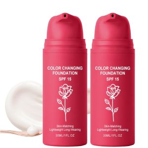 Color Changing Foundation for Mature Skin Skin Tone Adapting (1PCS)    SPF15 Lightweight Hydrating Formula Natural Finish Helps Cover Fine Lines 1.01 fl oz