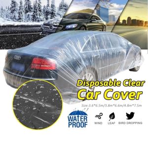 Thickened Plastic Car Cover disposable plastic waterproof and dustproof durable transparent film
