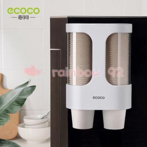 ECOCO ที่วางแก้ว ที่ใส่แก้วน้ำ ที่เก็บแก้ว อัตโนมัติ พลาสติก ชั้นวางของ ไม่ต้องเจาะผนัง E1907