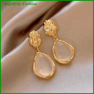 AngelCity Fashion Store Vintage Brown Resin Tiger Eye Stone Earrings For Women Fashion Earring Personality Maillard Color Jewelry Gift