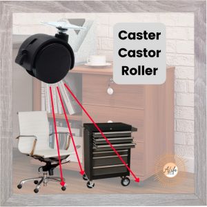 ALife World Caster Castor Roller Twin Wheel Cabinet Rack Drawer Caster Roller Brake Type Light Weight Light Duty 360 degree rotation low noise