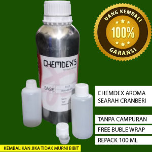 BIBIT BIANG PARFUM CHEMDEX wangi searah CRANBERY (isi 100ml) MURNI AROMA SEARAH CRANBERY PRODUK CHEMDEX REPACK 100 ML LABOR TANPA CAMPURAN ALKOHOL DAN LAINYA GARANSI UANG KEMBALI AROMA SEARAH CRANBERI SILAHKAN DIKEMBALIKAN JIKA PARFUM TIDAK MURNI