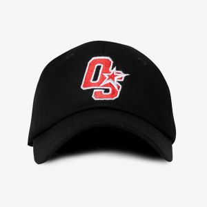 OOTDSUPPLY Polo Caps Twill Bordir OS Red Sign Black I Topi Hat Twill Bordir Pria & Wanita