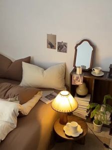 ins Lazy Style Two-Piece Solid Color Washed Cotton Bedding Set Quilt Cover Student Dormitory Bed Sheet Three-Piece Set Bed Skirt 4LZD