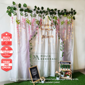 Dekorasi Backdrop Syukuran Tasyakuran 4 7 Bulanan PhotoBooth Paket DD Backdrop Kain Putih 3M X 2M Dekorasi Diy Mudah Dan Cantik - Lazada