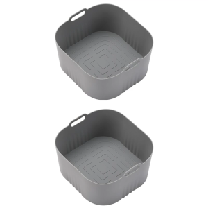 2 Count Silicone Nonstick Air Fryers Pads Silicone Baking Tray Cooking Liners Air Fryers Accessories Silicone Baskets