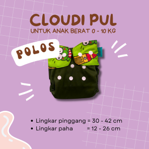 Clodi Popok Kain Bayi Cuci Ulang Cloudy Model Pocket Waterproof Merk Cloudi PUL Polos Reguler