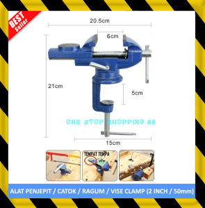 ALAT PENJEPIT JEPIT JEPITAN PENAHAN PARON RAGUM TANGGEM STAND CATOK CEKAM VICE VISE CLAMPING CLAMP KLEM PRES TABLE BENCH VICE VISE DOVE TAIL DIY HOLDER MEJA BANGKU PUTAR 360 DERAJAT 2 INCH 2IN 2" 50MM BESI BAJA SERBAGUNA MULTIFUNGSI KUAT PORTABLE KUAT