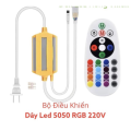 Bộ Nguồn Romote điều khiển 4 kim Dây LED 5050 RGB đổi 7 màu. 