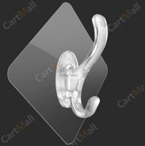 Transparent Wall Hooks Hangers Self Adhesive Door Wall Hangers 6*6cm Kitchen Bathroom Organizer Holder