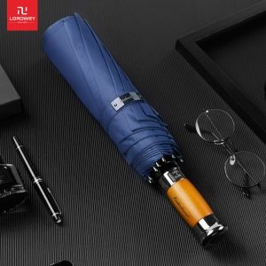 LORDWEY Ô Lớn Thương Hiệu Chính Hãng Ô Nam Công Sở Hoàn Toàn Tự Động 1.2 Mét Ô Golf Tay Cầm Bằng Gỗ 10K Chống Gió Đi Mưa