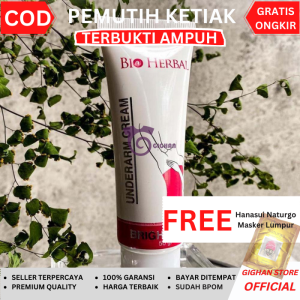 Pemutih Ketiak dan Selangkangan Alami BPOM Bio Herbal Underarm Cream Lotion Pencerah Area Kulit Ketek Hitam Kembali Putih Mulus dan Halus