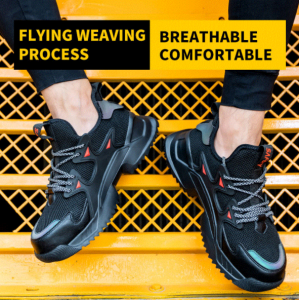 QINHUIZE New work safety shoes mens lightweight anti-smashing anti-piercing steel-toed shoes non-slip anti-wear safety work boots