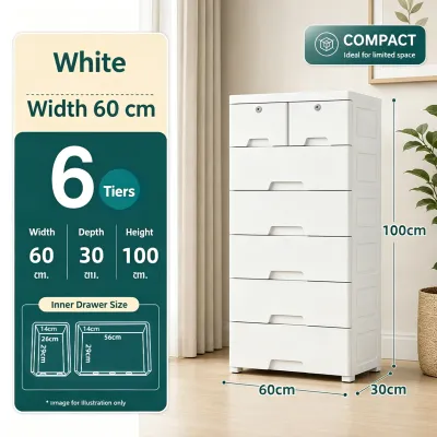 VISION HOME STORE | Durabox Drawer Cabinet – Lockable Wheeled Thickened Plastic Storage for Kitchen & Bedroom