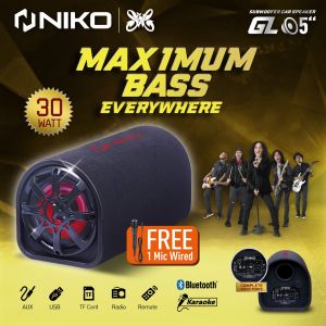 DISKON 25% + BONUS MIC Speaker Bluetooth Tabung Subwoofer Car Super Bass Niko Maximum Bass | Speaker Bluetooth Full Bass | Speaker Aktif Super Bass | Speaker Karaoke Extra Bass