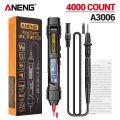 ANANAA 4000 lần đếm Đồng hồ vạn năng kỹ thuật số Không tiếp xúc Tự động Máy kiểm tra điện trở ANENG A3006 Chuyên nghiệp Đồng hồ vạn năng loại bút. 