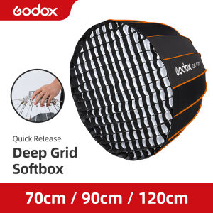 Godox QR-P70 70CM QR-P90 90CM QR-P120 12CM Quickly Release Parabolic Deep Softbox + Honeycomb Grid for Bowens Mount Studio Flash