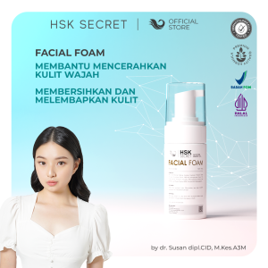 HSK Secret Facial Wash Foam - Membersihkan Wajah dengan Lembut - Non-SLS Aloe Vera & Castor Oil