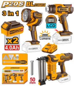 Buildmate x INGCO Cordless 3 PCS Combo Kit Set for drilling grinding and fastening jobs COSLI241201 ICPT