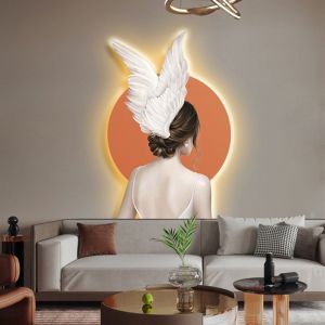 Tranh Đèn Led Mẫu Cô Gái Tráng Gương Trang trí Phòng Khách/ Phòng Ngủ/ Cửa hàng /Spa/ Shop Thời Trang/Tặng Quà