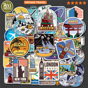 Sticker Vintage Travel chống nước dán laptop điện thoại đàn guitar mũ bảo hiểm. MSP: SV211