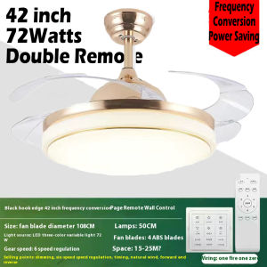 Nordic Fan Ceiling Light 72W Frequency Conversion Wind Lamp 220V Colorful Dimming Living Room Fixture