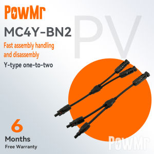 PowMr A Pair Of Solar Connector Y-type One-To-Two-To-Four Combiner Waterproof PV Male And Female Solar Panel Cable Connector MC4Y-BN