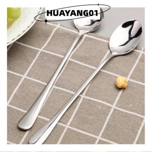 HUAYANG01 [2023 new HOT FASHION] Long Handled Stainless Steel Coffee Spoon Ice Cream Dessert Tea Spoon For Picnic Kitchen Accessories Spoon Coffee Bean