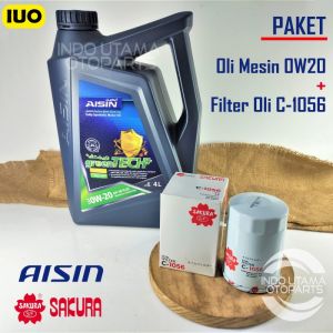Oli Mesin 0w 20 Aisin dan Filter Oli New Pajero Sport C-1056