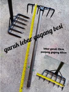 garuk lebar gagang besi gigi 6 cangkul garuk pacul sampah garuk kotoran