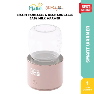 Malish Smart Portable & Rechargeable Baby Milk Warmer FREE 5 Bottle Adapter