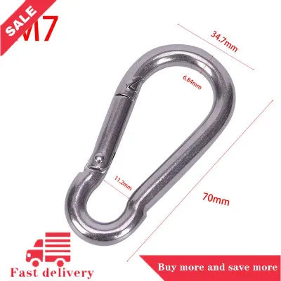 [COD] 304 Stainless Steel Spring Carabiner Snap Hook Keychain Quick Link Lock Buckle