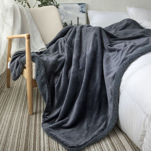 Double Layer Imitation Lamb Wool Blanket Coral Fleece Office Blanket Small Blanket Nap Blanket Thickened Winter LZD