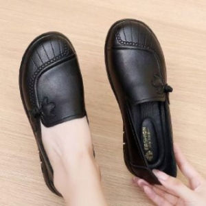 Free Shipping Retro Chinese-Style Buckle-Decorated Single Shoes Loose-Fitting Round-Toe Flexible Flat-Soled Non-Slip Comfortable And Casual Perfect For Grandmothers