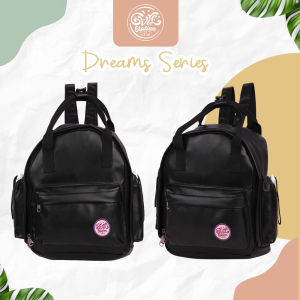 Tas Wanita Terbaru 2023 Gaya Ransel dan Korean Style yang Viral dan Cocok untuk Sekolah dan Jalan Jalan Mini Leather Backpack Daily Tas Sekolah kuliah Serbaguna untuk Cewek Dream Midnight Black