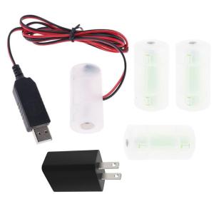 Phích cắm chuẩn Mỹ Bộ nguồn USB Adapter thay thế 1-4 cái 1.5 3 4.5 6V LR14 C Eliminator cho đồng hồ đồ chơi thiết bị điện tử