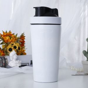 TUS 500ml/750ml Whey Shakes Cup with Scale 304 Stainless Steel Protein Powder Bottle Fashion Portable Sports Water Cup Gym Fitness Sport