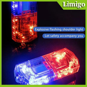 [High Quality+in Stock]Safety Patrol Alarm LED Red Blue Multifunction Clip Flashing Warning Safety Shoulder Lights USB Charging Emergency Lamp Bicycle Accessories-152c4c8b