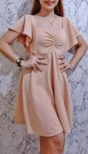 Butterfly Sleeves Dress Knee Length Dress Bridesmaid Dress Formal Dress Taytay Supplier