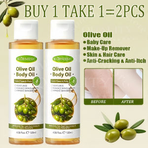 【BUY 1 TAKE 1】Pure Olive Oil Moisturizing Anti-Aging Essential Oil For Skin Hair & Face Care Body Massage Oil Prevents Dry And Itchy Skin Reduces Dullness And Brightens Skin Tone Moisturizing Collagen Non-Greasy 120ml