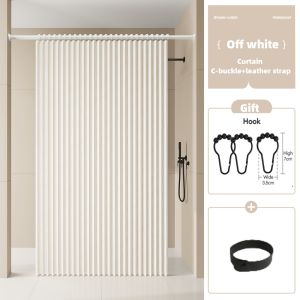 VIGORMIN Thick Shower Curtain Makapal Waterproof Bathroom Curtains Partition Linen Cloth