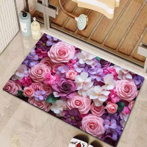 Colorful Bath Mat Bathroom / Floor Mat Absorbent Drying Bathroom Mat Diatom Mud 60x40 cm