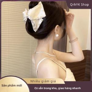 Hàng có sẵn✨ Bow tóc Claw Clip rắn màu đen trắng tóc Cá Mập lấy Clip tóc phong cách công cụ Phụ kiện tóc cho phụ nữ cô gái